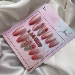 تصویر ناخن مصنوعی آیس با مواد کاشت همراه چسب ژله ای بسته 12 عدد 