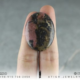 تصویر نگین رودونیت Rhodonite کانادا معدنی بسیار خوشرنگ با نقش و نگار طبیعی کیفیت عالی وزن 113.5 قیراط تخصصی چاکرای 1 و 2 