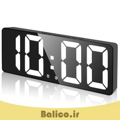 تصویر ساعت رومیزی دیجیتال بالیکو مدل LED DIGITAL CLOCK دارای سنسور صدا نمایش تاریخ دماسنج و دو زمان زنگ بیداری 