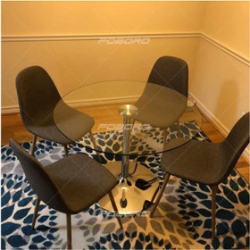 تصویر میز گرد چهار نفره صفحه شیشه ای فوبورو مدل ME280 