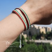 تصویر M0069 _ دستبند پرچم ایران 3 رج ( منجوق میوکی ) 