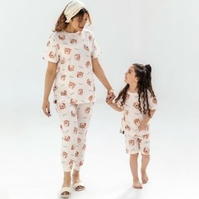 تصویر ست راحتی پسرانه ست راحتی دخترانه (کد 443) ست راحتی زنانه ست راحتی مادر و کودک ست راحتی مادر فرزند تیشرت شلوارک پسرانه Children's casual wear: T-shirt and matching pants