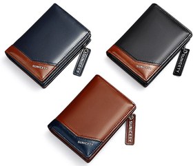 تصویر کیف پول و جاکارتی مردانه کوچک زیپ دار سانی ستی SUNICETY S3004 zipper short men's wallet 