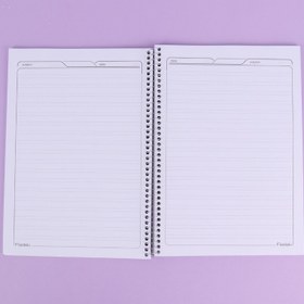 تصویر دفتر زبان 2 خط سیمی 80 برگ طرح فانتزی پیک فدک کد 021 Peykefadak Notebook 80 Sheets Code 021