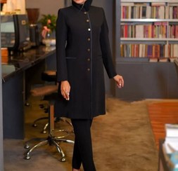 تصویر مانتوشلوار فیونا دکمه فلزی ساتن دار 