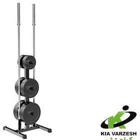 تصویر رک میله و صفحه هالتر ایستاده ( سوراخ 50 میلی متر ) Bar rack and standing barbell plate (50 mm hole)