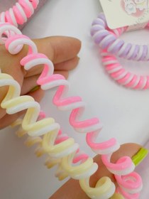 تصویر کش مو سیم تلفنی ۴ عددی رنگ پاستیلی 