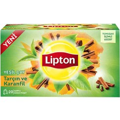 تصویر چای سبز لیپتون دارچین و میخک Lipton Yeşil Çay Tarçın ve Karanfil کیسه ای 20 تایی 30 گرم 