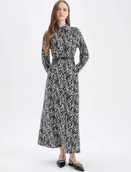 تصویر لباس بلند آستین استاندارد طرح دار زنانه | Defacto D4149AX24AU 