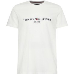 تصویر تیشرت مردانه با لوگوی تامی هیلفیگر - فیت معمولی، از جنس پنبه، سفید برند Tommy Hilfiger Men's Tommy Hilfiger Logo T-Shirt - Cotton, White