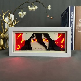 تصویر تابلو لایت باکس انیمه ای البدو اورلرو | Albedo Overlord Anime Light Box 