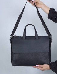 تصویر کیف یونیسکس اداری آلفا کد d101 - چرم مصنوعی مشکی لکسوس 