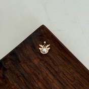 تصویر پلاک طلا گل مرواریدی 