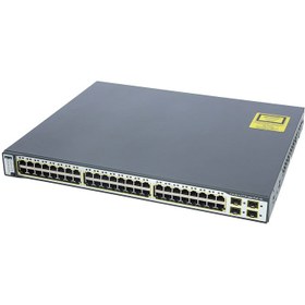 تصویر سوئیچ سیسکو مدل WS-C3750-48PS-S استوک Cisco WS-C3750-48PS-S 48Port Switch Stock