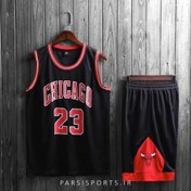 تصویر کیت بسکتبال شیگاگو 2022 با شورت - بدون چاپ / S ا KIT chicago jersey 2022 black KIT chicago jersey 2022 black