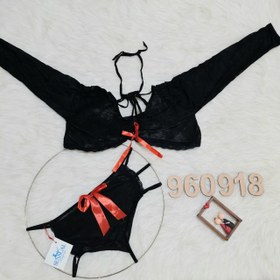 تصویر ست نیمتنه و شورت فانتزی زنانه از جنس گیپور سایزبزرگ کد 960918 Women's lingerie