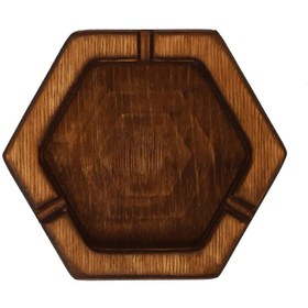 تصویر زیرسیگاری چوبی 6 ظلعی 