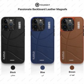 تصویر کاور یانگ کیت مدل Passionate Backboard Leather Magsafe مناسب برای آیفون 15 پرو مکس YoungKit Passionate Backboard Leather Magsafe Cover For 15 Pro max