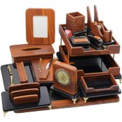 تصویر ست رومیزی مدیریتی 17 تیکه قائم کد 317 Ghaem 317P Leather 17 Pieces Desktop Office Set