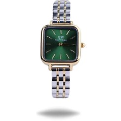 تصویر خرید قسطی | ساعت زنانه صفحه مربع دنیل ویلینگتون نقره ای طلایی صفحه سبز K22HRE02/11 