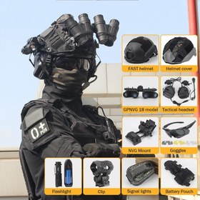 تصویر Lightweight FAST Helmet Set Aluminum Alloy L4G24 NVG Mount Tactical Headset GPNVG 18 NVG Model Etc Military Fans CQB CS Field Equipment - ارسال 10 الی 15 روز کاری 