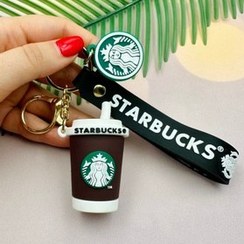 تصویر جاکلیدی سیلیکونی اورجینال بند دار طرح starbucks استارباکس 