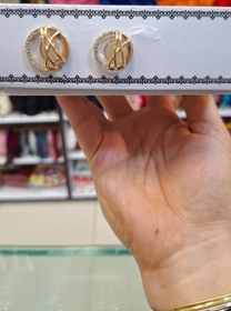 تصویر دکمه فلزی نگین دار - سایز1 