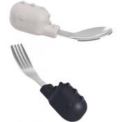 تصویر ست قاشق و چنگال هی اور شی heorshe - طوسی HE OR SHE