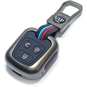 تصویر ست کاور سوییچ و جاکلیدی فلزی پژو مناسب دنا و سورن 