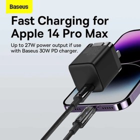 تصویر کابل تبدیل USB-C به لایتنینگ بیسوس مدل Auto Power-Off طول 2 متر 