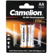 تصویر باتری قلمی قابل شارژ کملیون ظرفیت 2700mAh بسته 2 عددی مدل Ni-MH-AAA HR6 Battery Camelion Rechargeable  Pack of 2  AA model Ni-MH-AAA HR6