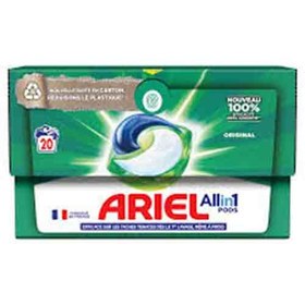 تصویر قرص ماشین لباسشویی ایتالیایی آریل Ariel All in 1 Pods ORIGINAL بسته 20 عددی 