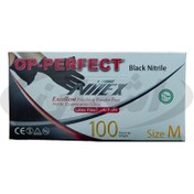 تصویر دستکش بدون پودر لاتکس 100 عددی سایز متوسط مشکی 
