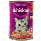 تصویر کنسرو گربه ویسکاس با طعم گوساله 400 گرم Whiskas Cat With Beef 400g