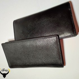 تصویر کیف پول کتی چرم کد 124 - مشکی wallet