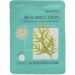 تصویر ماسک ورقه ای صورت کلاژن ساز و گیاه رستاخیز وان اسپرینگ One Spring One Spring Resurrection Grass Collagen Moisturizing Mask