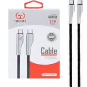تصویر کابل شارژ فست پاوربانک YOSHITA Type-C To Type-C مدل YC-009 - مشکی 