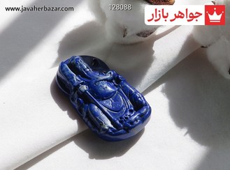 تصویر نگین لاجورد کنده کاری زیبا طرح بودا کد 128088 