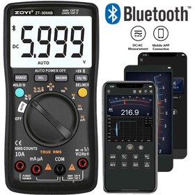 تصویر مولتی متر بلوتوثی زویی مدل ZT-300AB ZOYI ZT-300AB bluetooth Multimeter