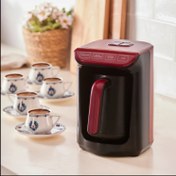 تصویر قهوه ترک ساز کاراجا اورجینال ترکیه ای دو کاره مدل هاتیر کوز رنگ زرشکی Karaca Hatır Köz 