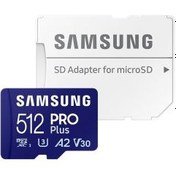 تصویر کارت حافظه MicroSDXC سامسونگ مدل Samsung PRO PLUS UHS-I U3 A2 V30 ظرفیت 512 گیگابایت Samsung PRO PLUS UHS-I U3 A2 V30 512GB MicroSDXC + SD adapter