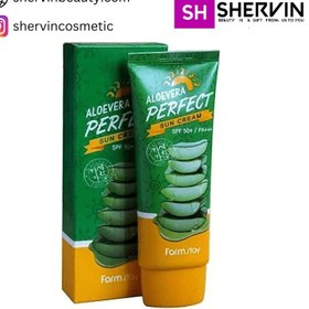 تصویر کرم ضد آفتاب گیاهی آلوئه ورا فارم استی Farm Stay Aloe Vera Perfect Sun Cream