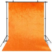 تصویر فون بک گراند نارنجی مخمل Orange Velvet Backdrop 2×3 