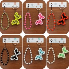 تصویر پک مرواریدی دست ساز جاکلیدی و آویز موبایل خاص و مقاوم با طرح پروانه و قلب 