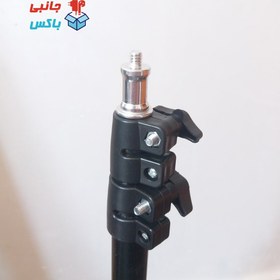 تصویر سه پایه رینگ لایت و دوربین و تراز لیزری سه پایه دومتری فلزی 