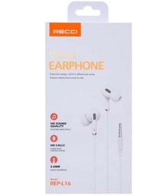 تصویر هندزفری recci مدل Wired earphone REP-L16 Wired earphone REP-L16 RECCI