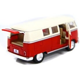 تصویر ماشین اسباب بازی مردانه و زنانه 1962 VOLKSWAGEN BUS CLASSICAL RED KREM 1:32 DIECAST METAL Kinsmart 