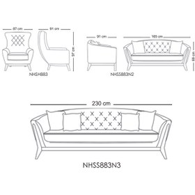 تصویر ست 7 نفره مبل راحتی نیلپر مدل سینان Sinan HSS 883 ا Nilper sofa - Sinan HSS 883 Nilper sofa - Sinan HSS 883