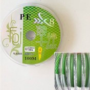 تصویر نخ ماهیگیری ابریشمی 8 لایه PE طول 100 متر به هم پیوسته تا 1000 متر 