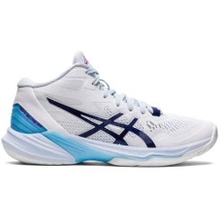 تصویر کفش والیبال اسیکس اسکای الیت سفید آبی Asics Sky Elite ff 2 White Blue 